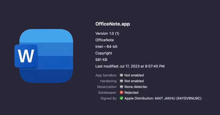 Nova Variante do Malware XLoader para macOS se como Aplicativo ‘OfficeNote’