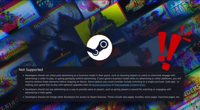 Valve Proíbe Jogos na Steam que Forçam Jogadores a Assistirem Anúncios