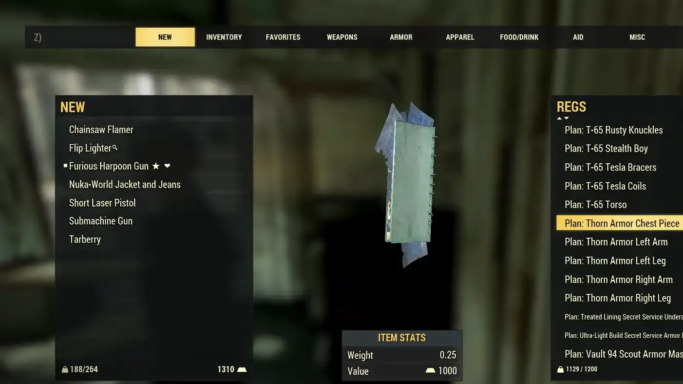 Where to Find the Thorn Armor Plans in Fallout 76