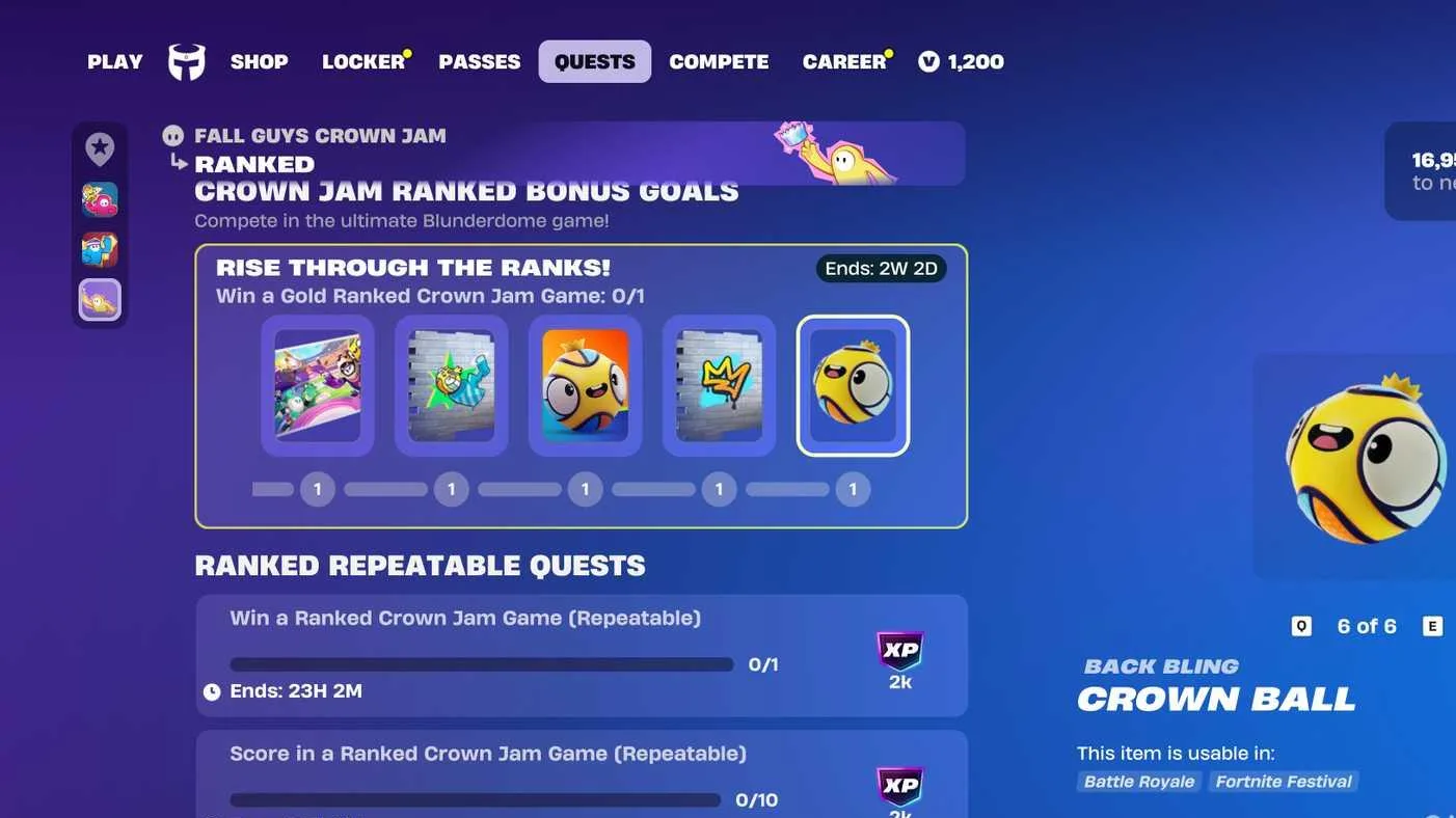 All Free Crown Jam Quest Rewards in Fortnite