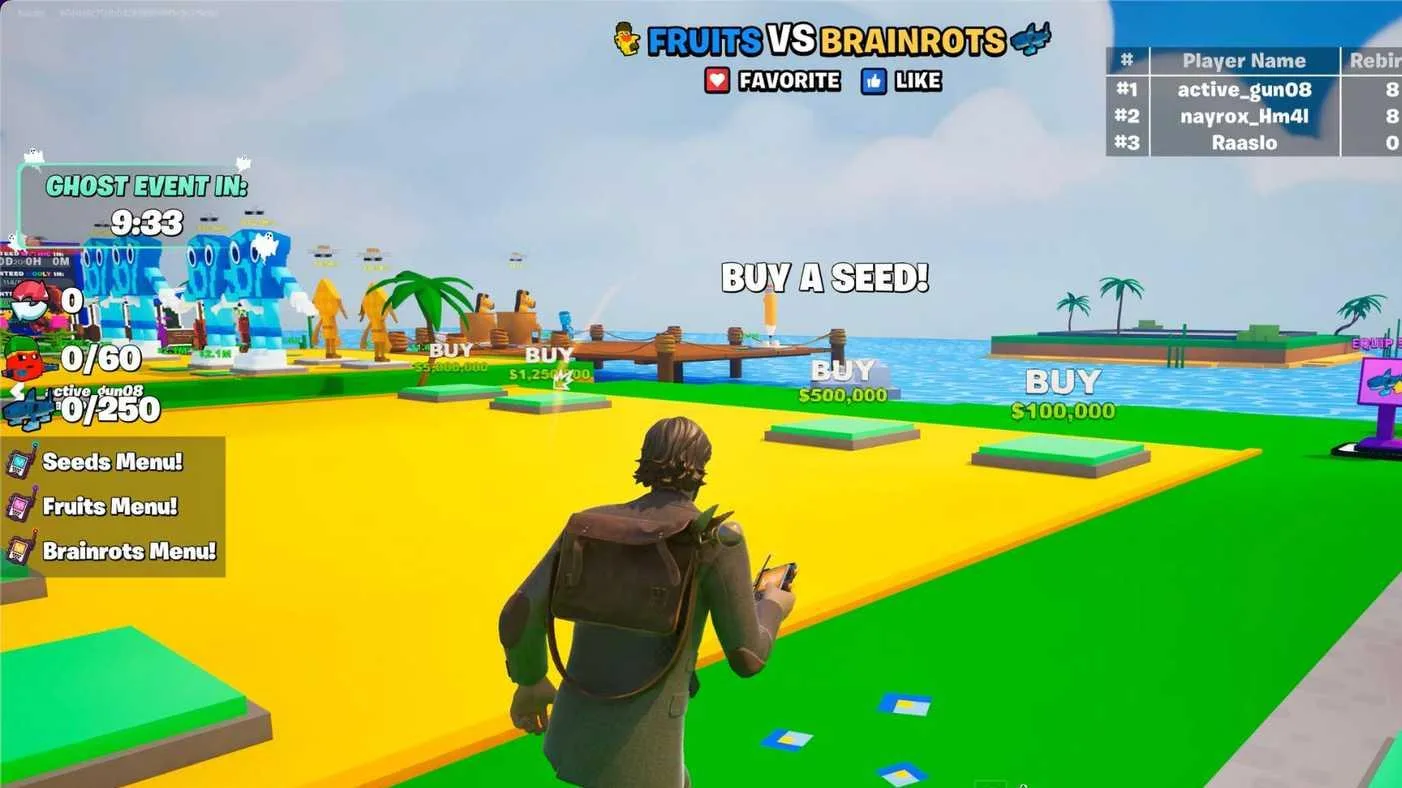 Fortnite Fruits vs Brainrots Codes