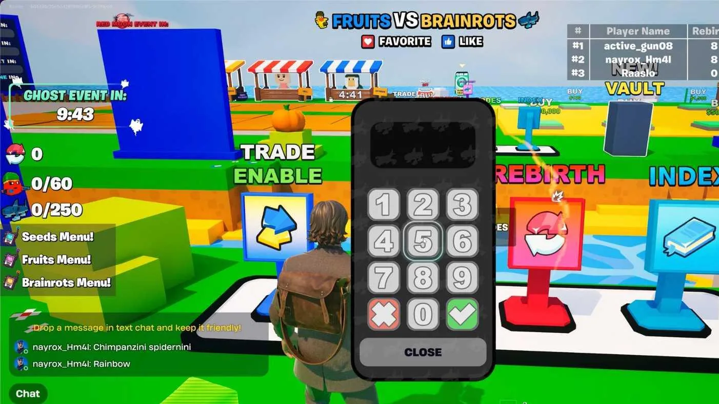 Fortnite Fruits vs Brainrots Codes