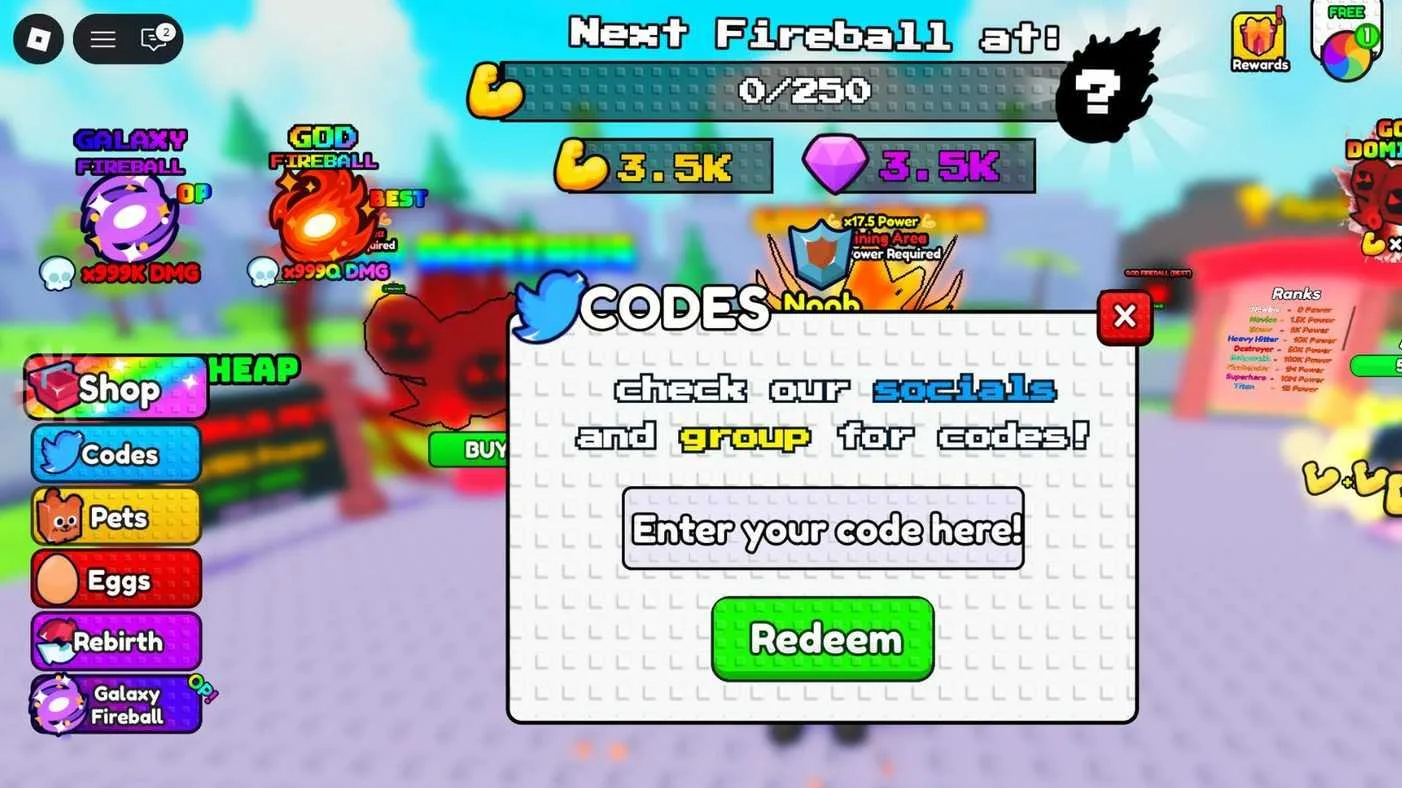 Roblox Fireball Training Codes
