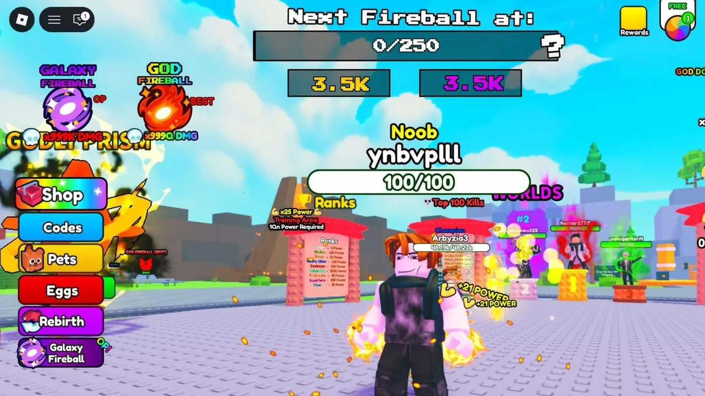 Roblox Fireball Training Codes