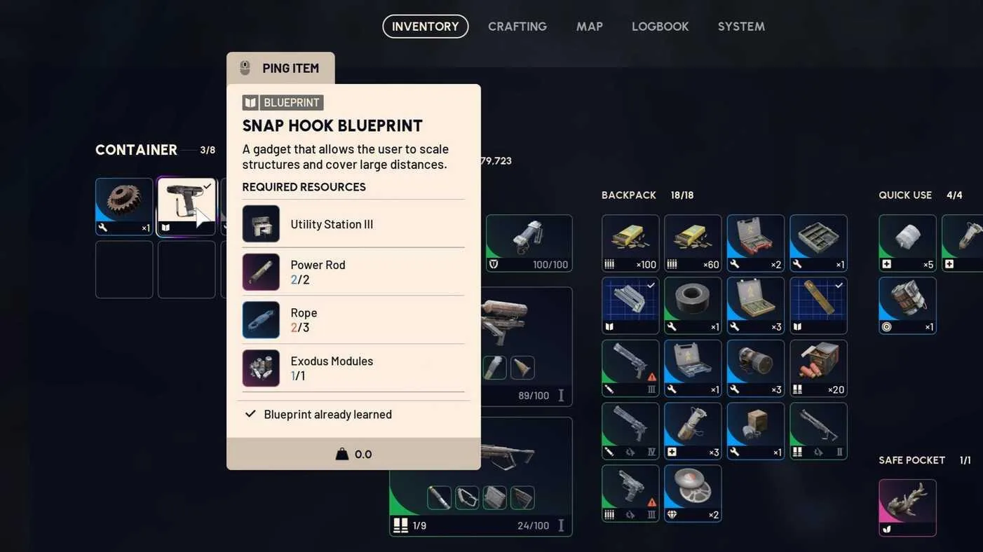 Snap Hook Blueprint Location in ARC Raiders