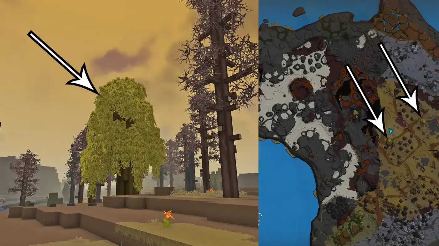 Onde encontrar madeira dourada em Hytale
