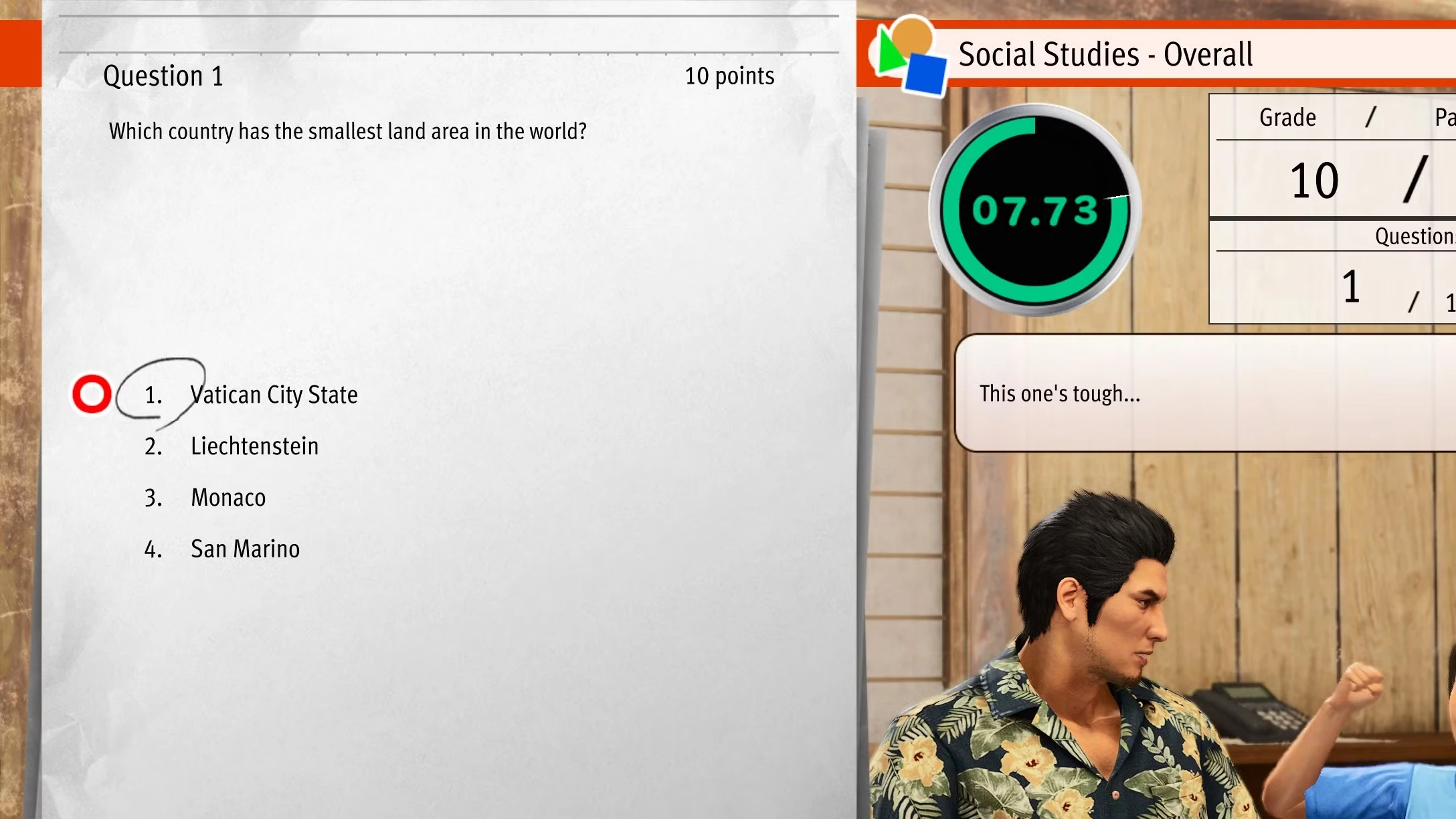 All Homework Answers in Yakuza Kiwami 3