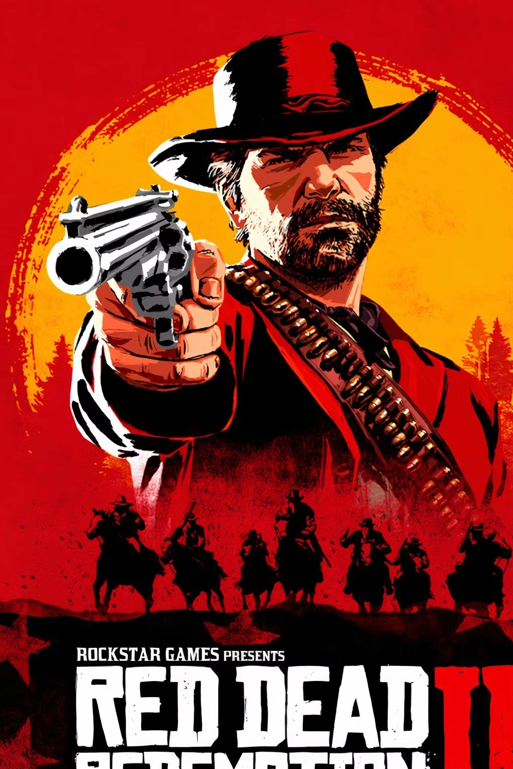 Arthur Morgan olhando o sol nascer no final do jogo.