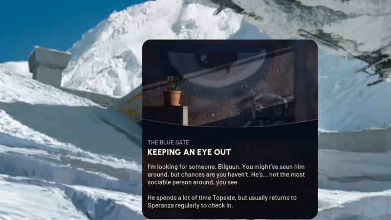 Localização do abrigo de Bilguun na missão Keeping an Eye Out em ARC Raiders