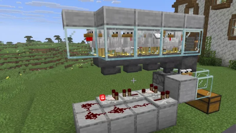 Minecraft 1.20+: Monte Sua Fazenda Automática de Frango Cozido sem Esforço