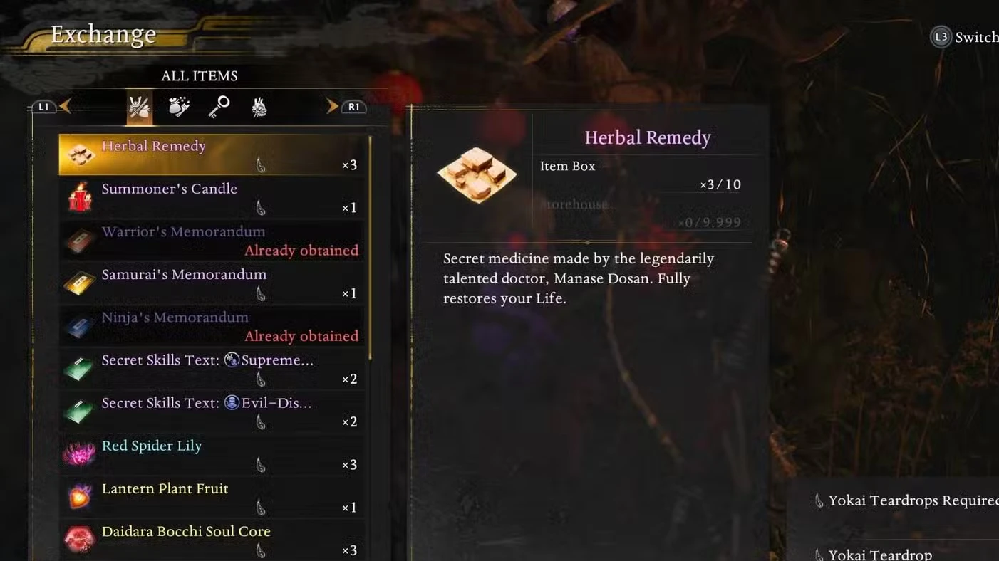 How to get Yokai Teardrops in Nioh 3