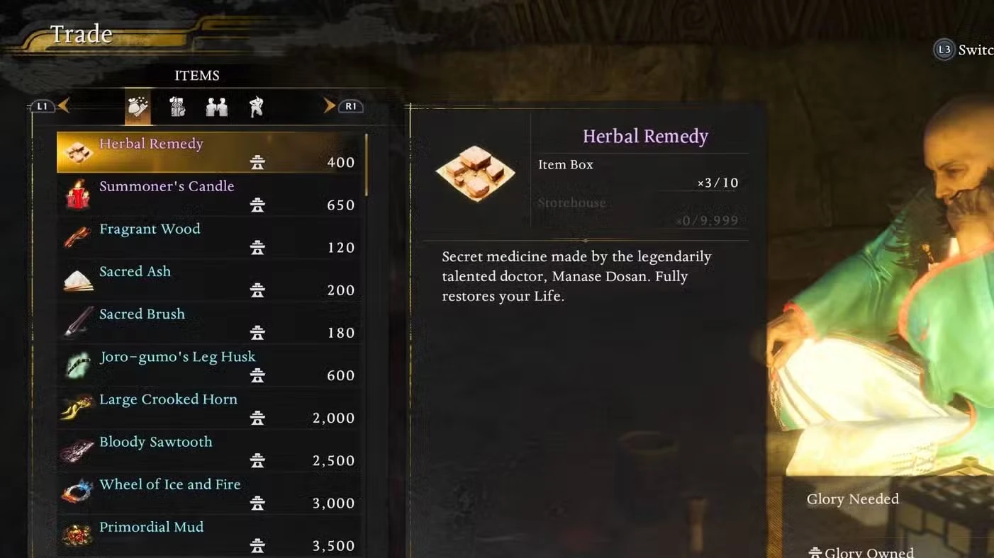 How to use Glory in Nioh 3