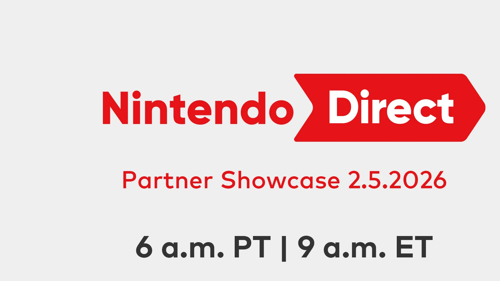 Nintendo Direct Partner Showcase Announced for February 5th