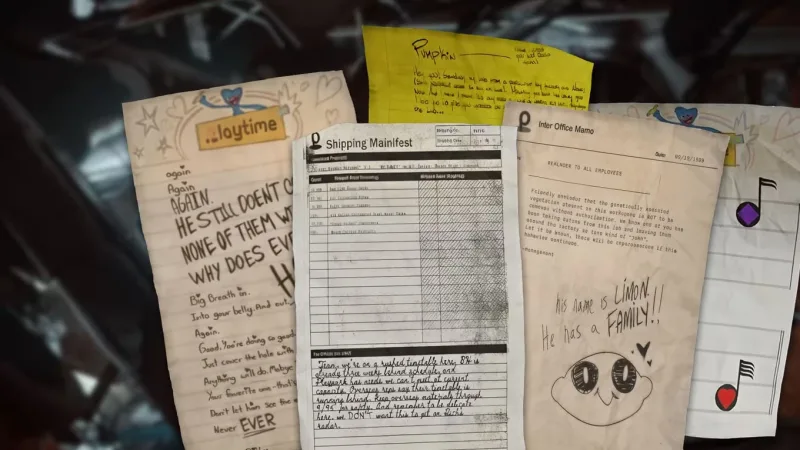 Localização de todas as notas e documentos em Poppy Playtime — Capítulo 5