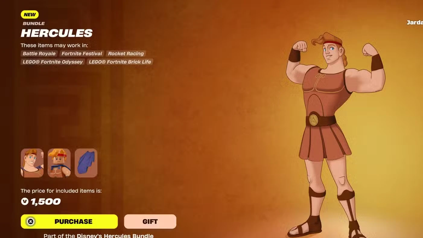 All Disney Hercules Skins in Fortnite & Prices