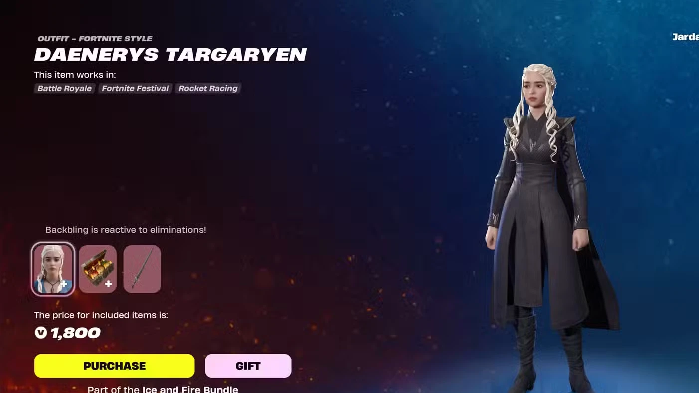 All Game of Thrones x Fortnite Skins Showcase