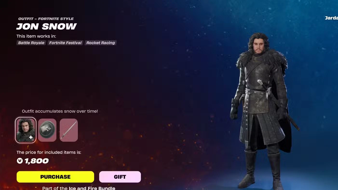 All Game of Thrones x Fortnite Skins Showcase