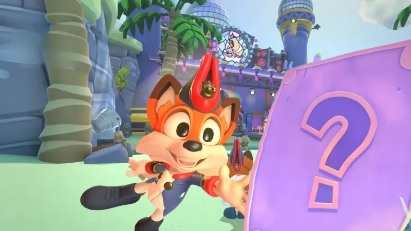 Cartas e página oculta de Gilly Island em New Super Lucky’s Tale