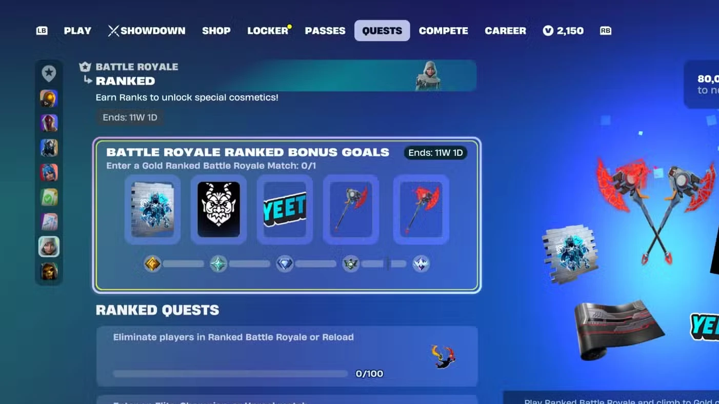 All Ranked Quests Freebies in Fortnite Chapter 7 Season 2