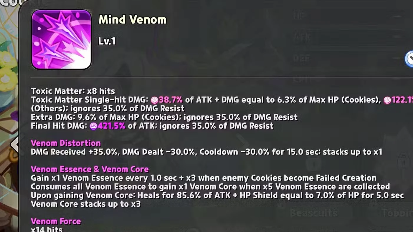 Cookie Run Kingdom Venom Dough Cookie Build and Best Toppings