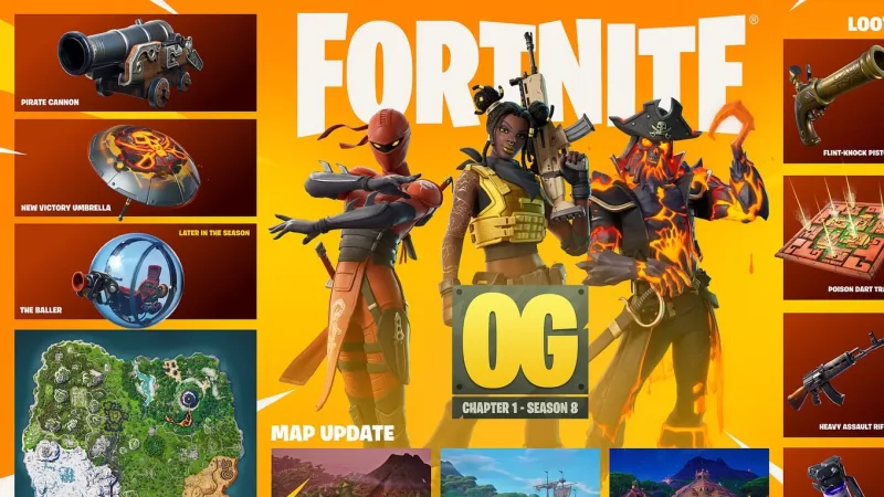 Quando começa a Temporada 8 OG de Fortnite — Capítulo 1