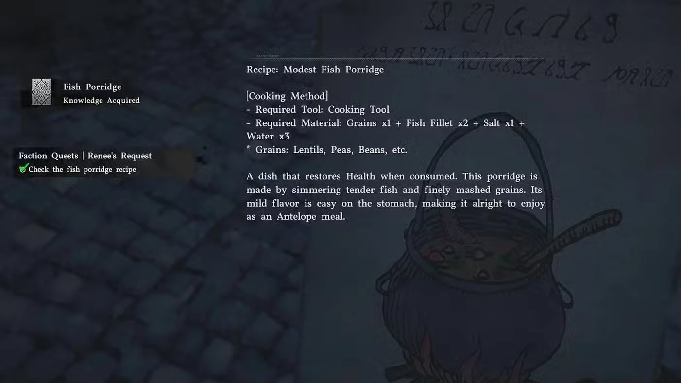 How to cook fish porridge in Crimson Desert