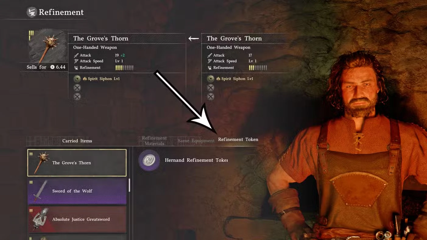 How to get and use Hernand refinement tokens in Crimson Desert