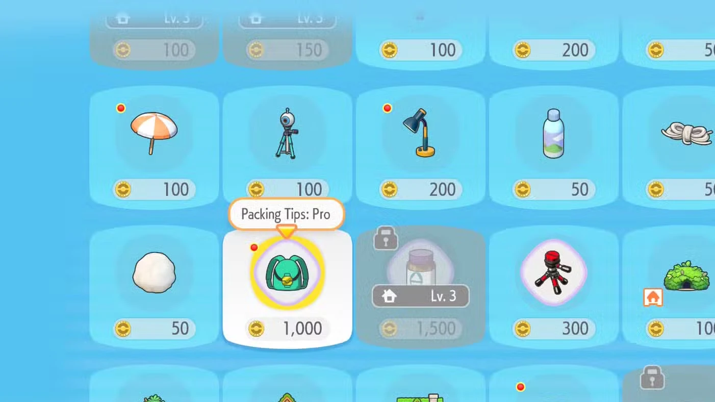 How to unlock bag upgrades in Pokémon Pokopia