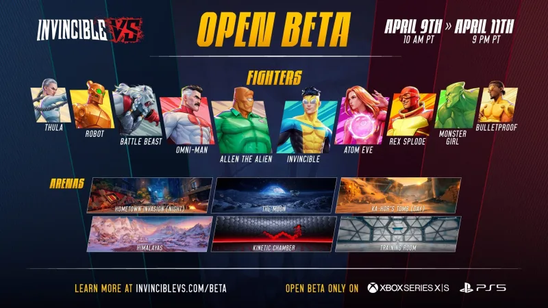 Allen o Alienígena é confirmado em Invincible VS; Beta aberto começa em abril