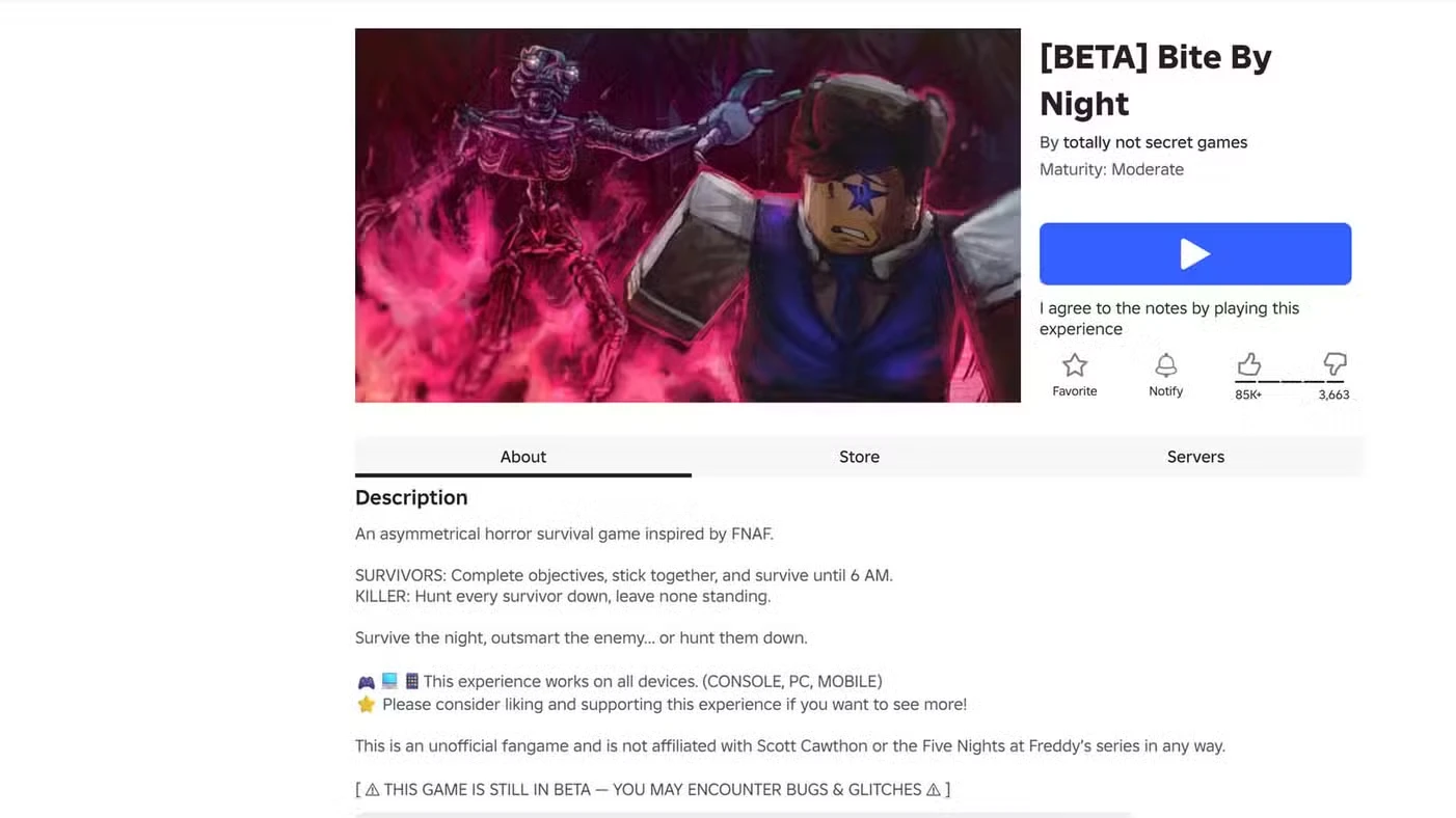 Roblox: Bite by Night Codes