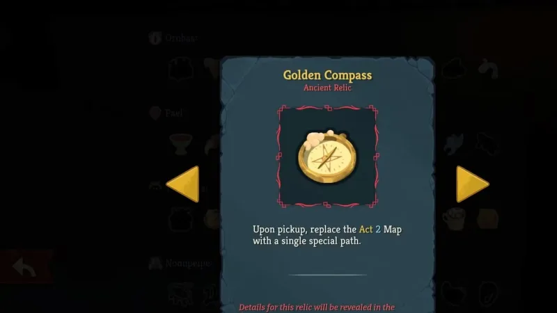 Como o relic Golden Compass altera seu mapa em Slay the Spire 2