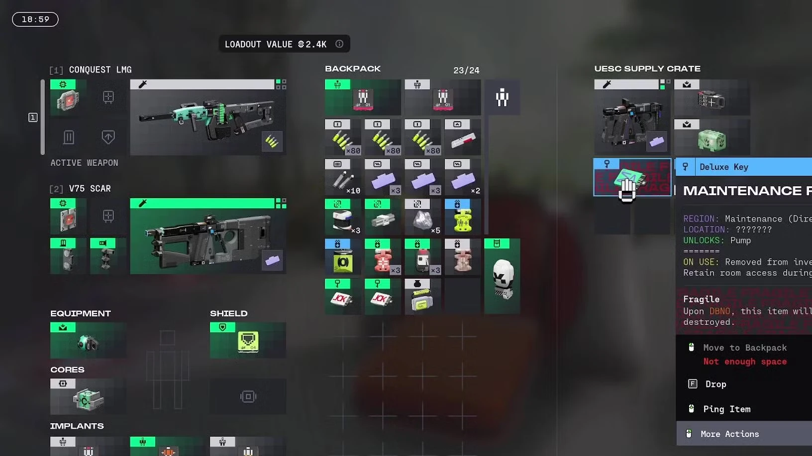 Where to use the Maintenance Pump key in Marathon