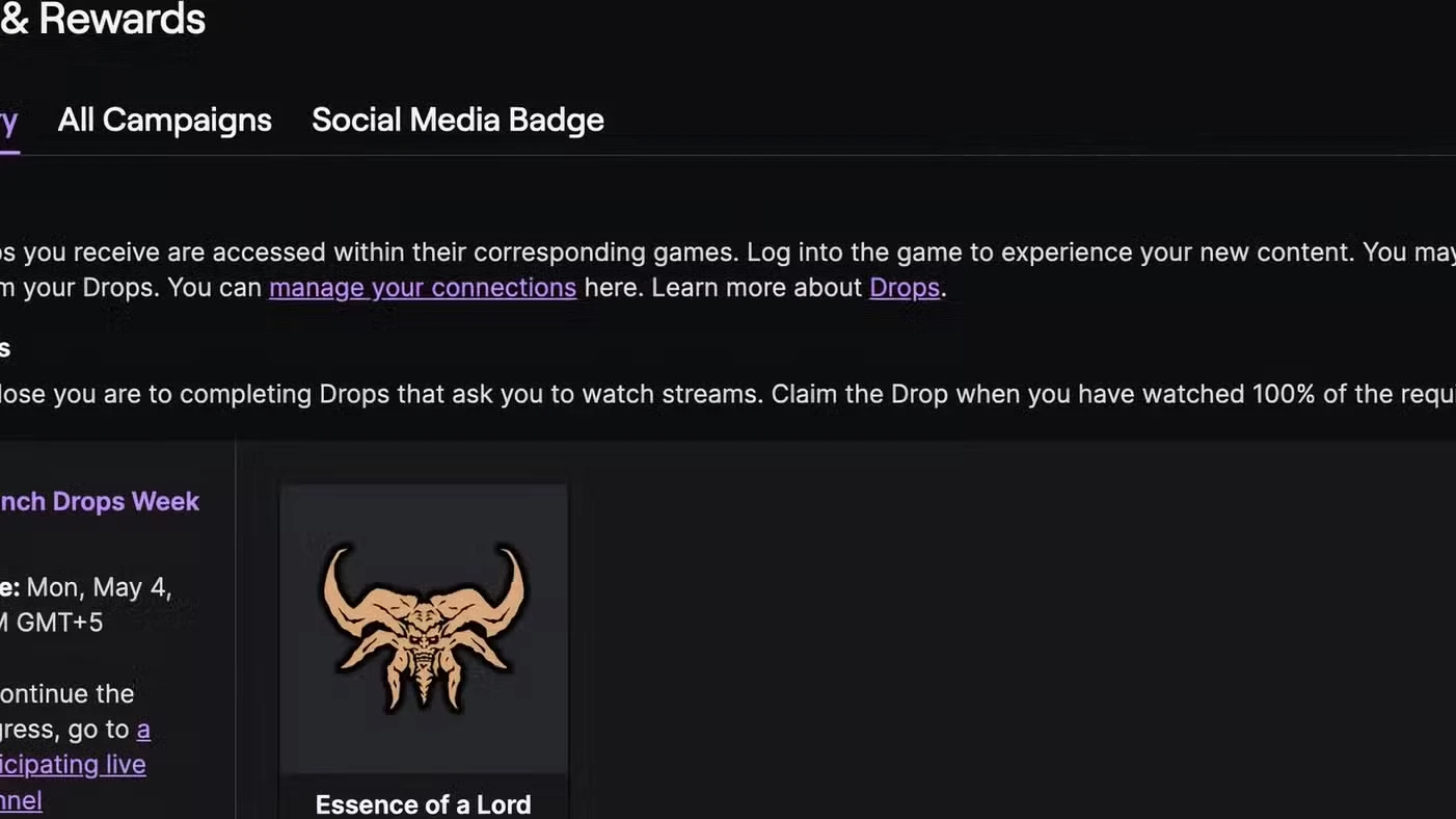 All Diablo 4: Lord of Hatred Twitch Drops Rewards