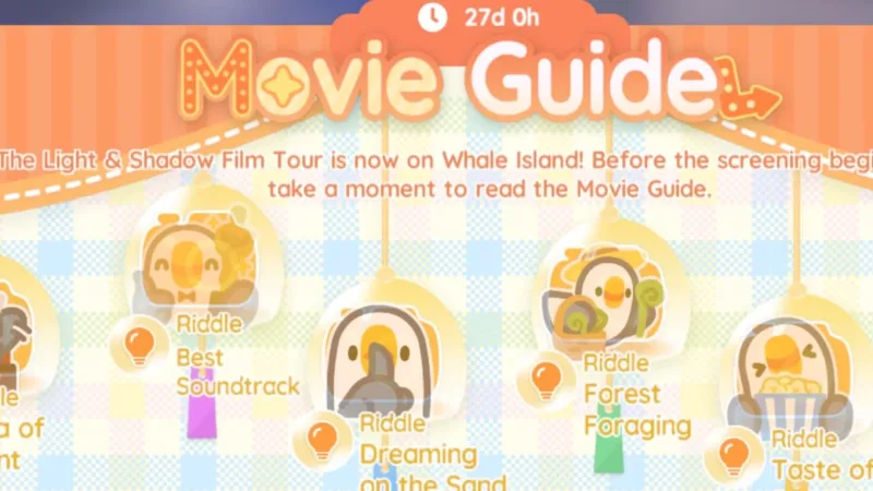 Localizações das bolhas de emoji do Movie Guide em Heartopia