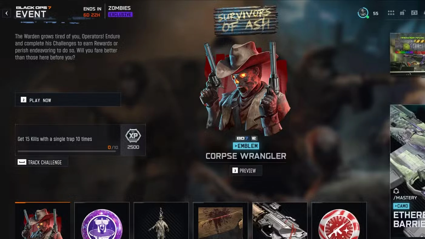 All Survivors of Ash Event Rewards in Black Ops 7 Zombies