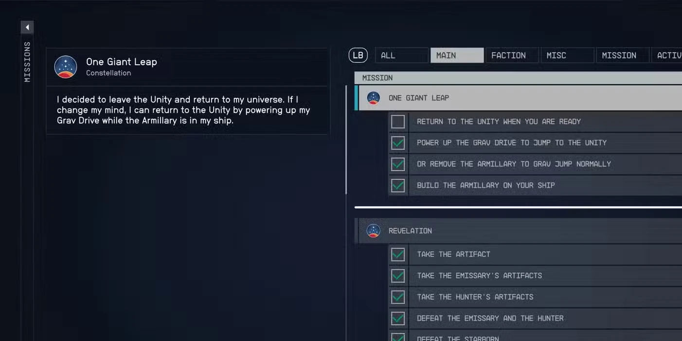 Every Main Mission in Starfield (Starfield Mission List)