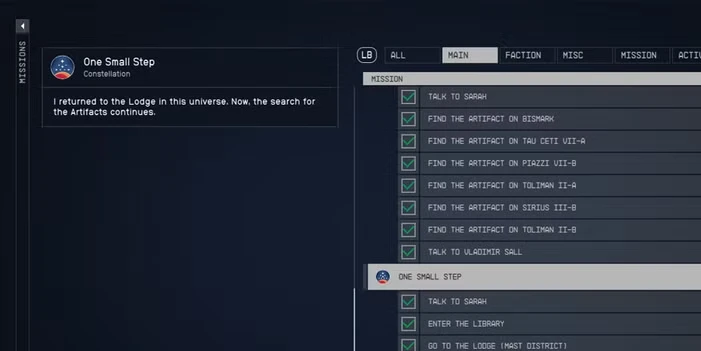 Every Main Mission in Starfield (Starfield Mission List)
