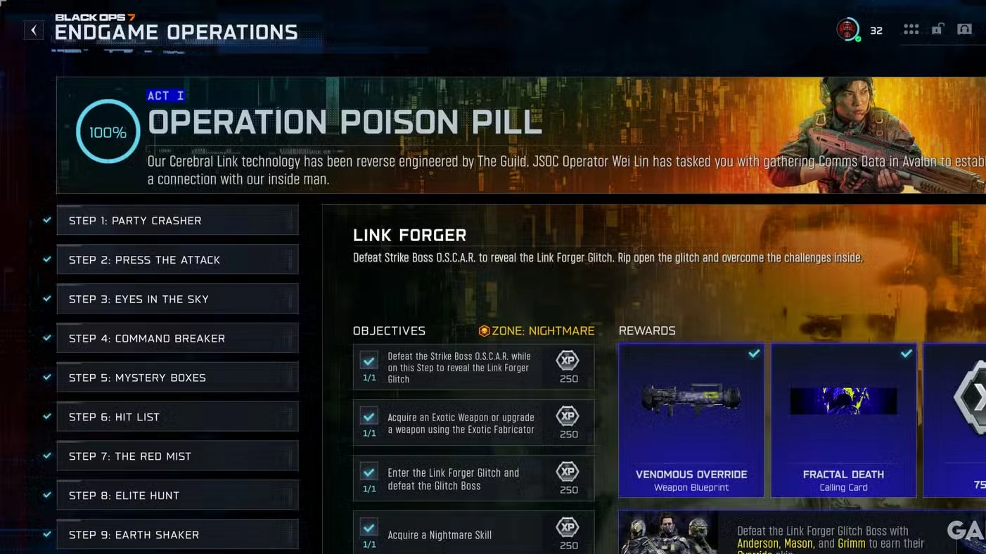 All Operation Poison Pill Rewards in Black Ops 7 Endgame