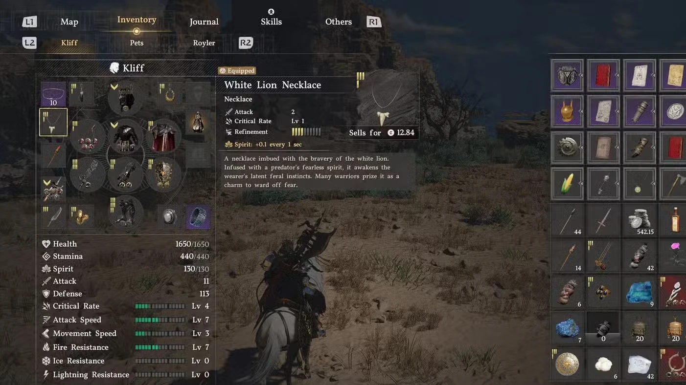 Legendary White Lion Necklace Location in Crimson Desert