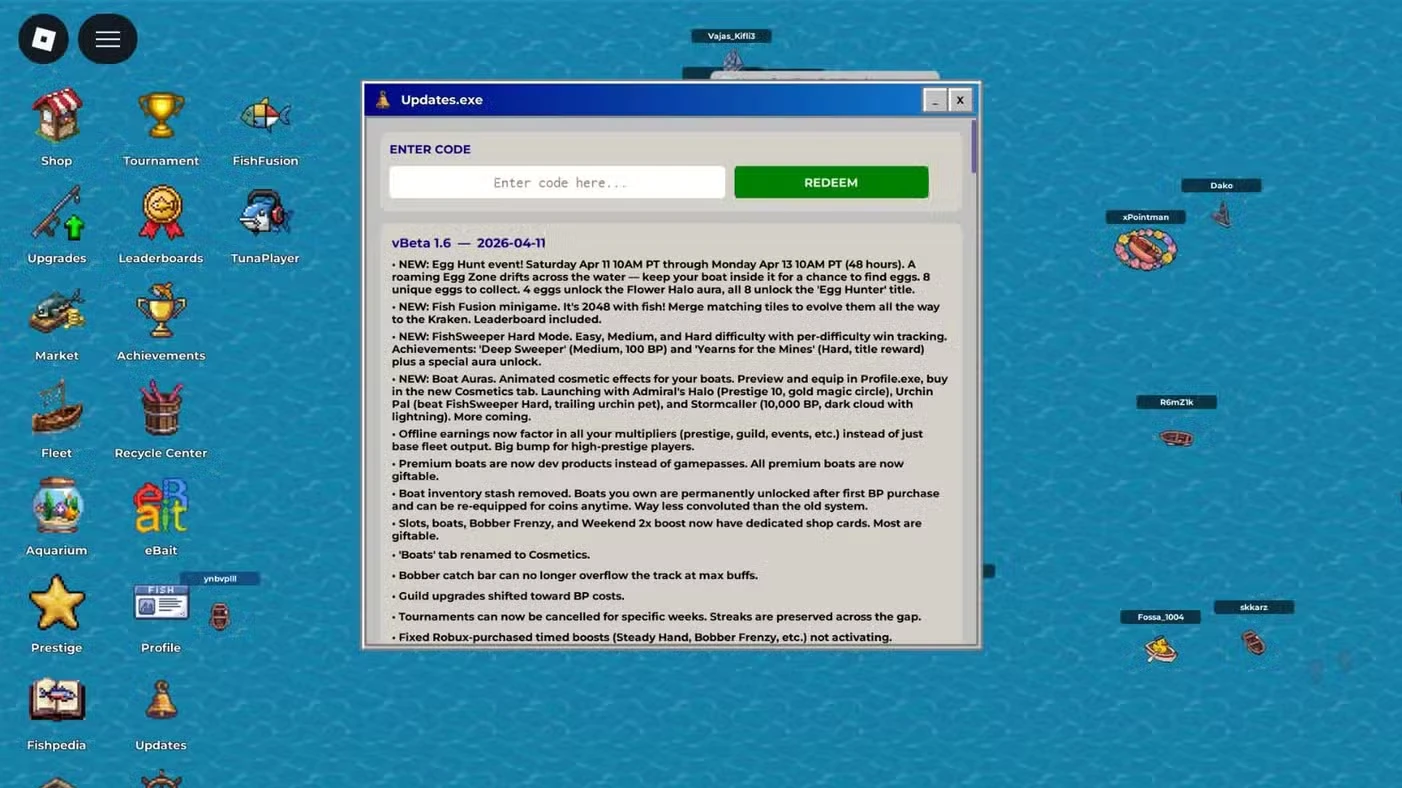 Roblox FISH.OS - Idle Fishing Simulator Codes
