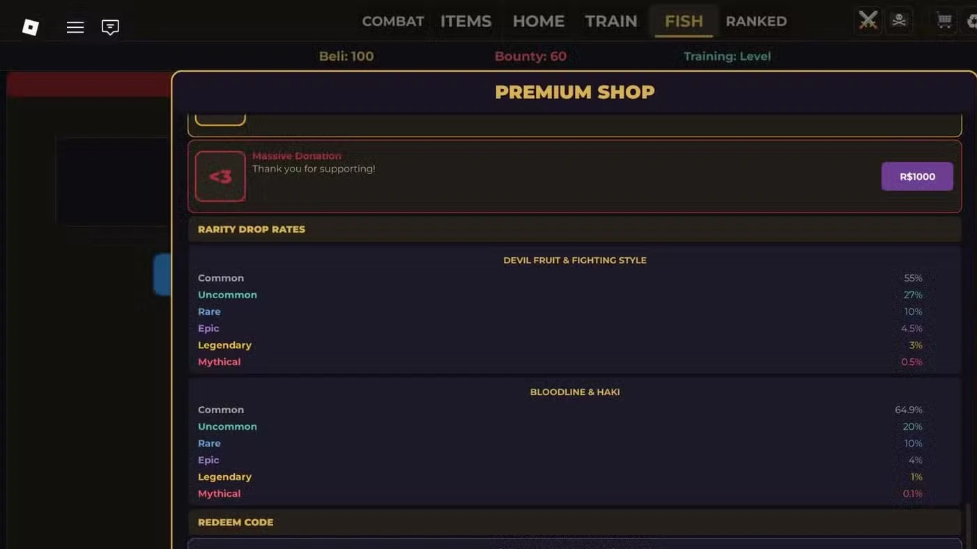 Roblox Fruit Piece Incremental Codes