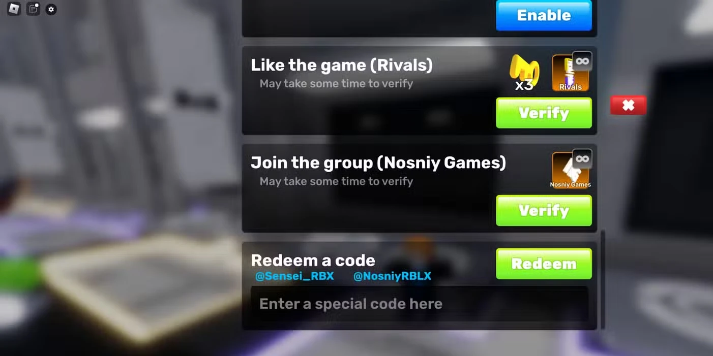 Roblox: RIVALS Codes