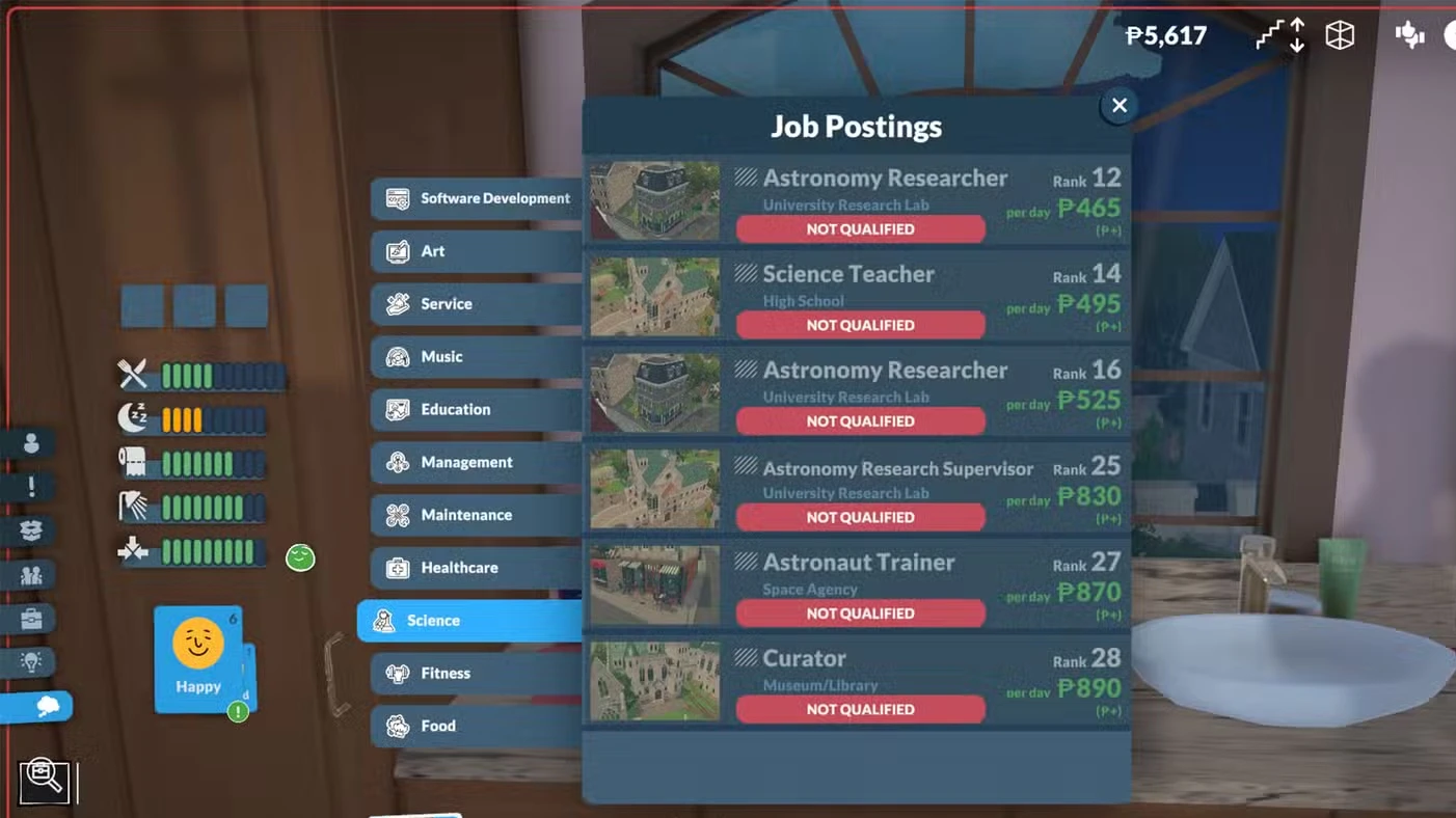 All Job Options In Paralives