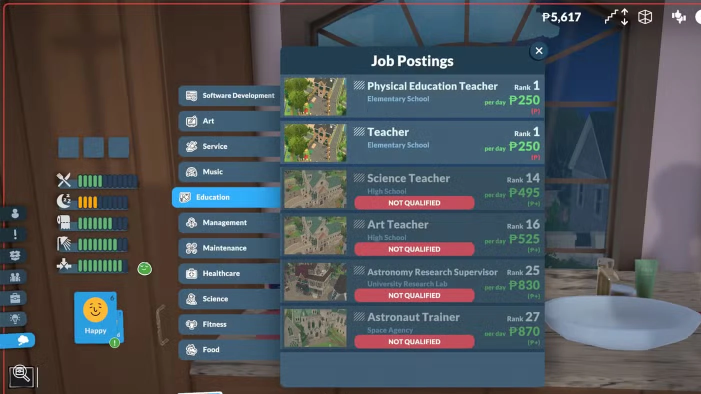 All Job Options In Paralives