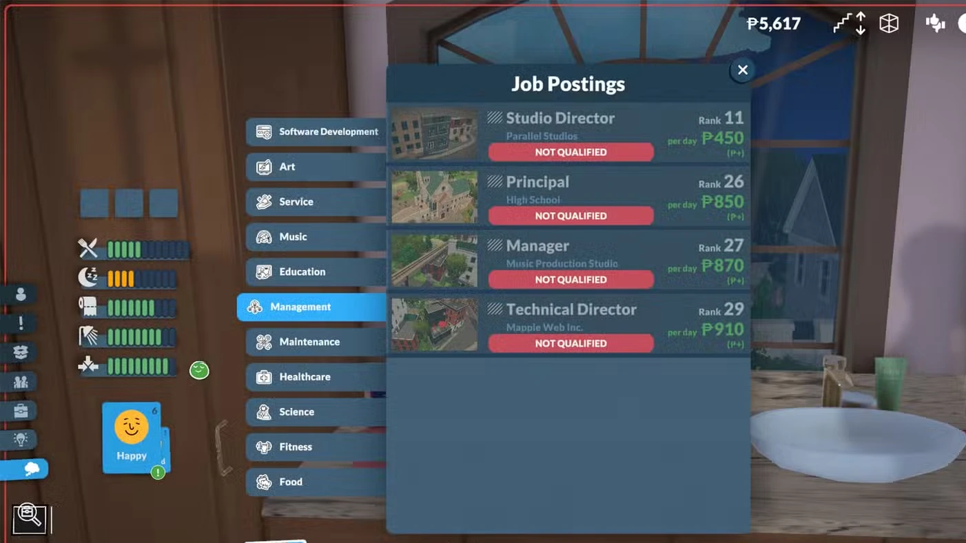 All Job Options In Paralives