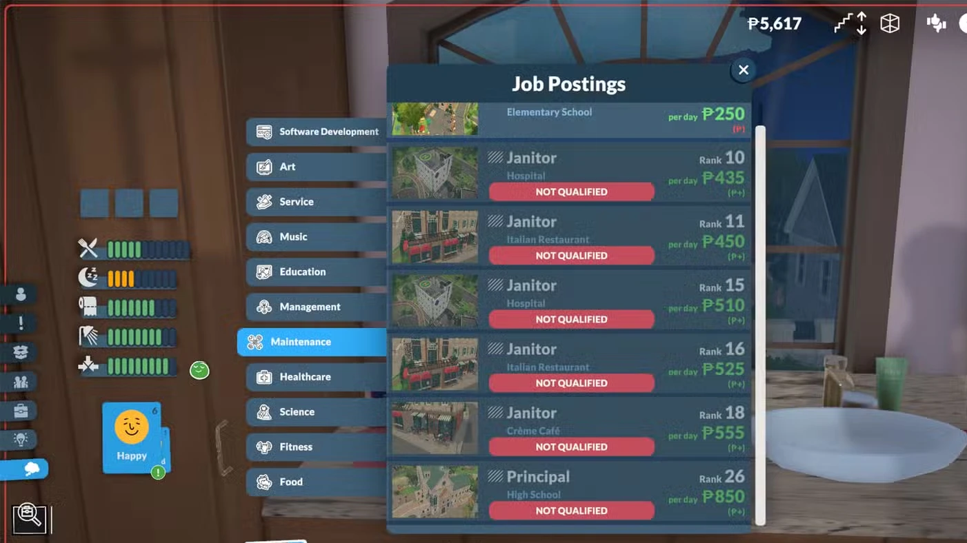 All Job Options In Paralives