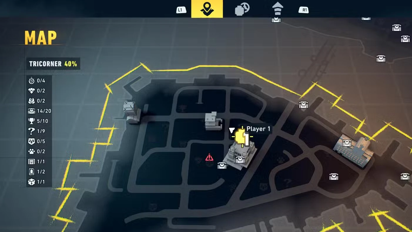 All Tricorner WayneTech Caches in LEGO Batman: Legacy of the Dark Knight