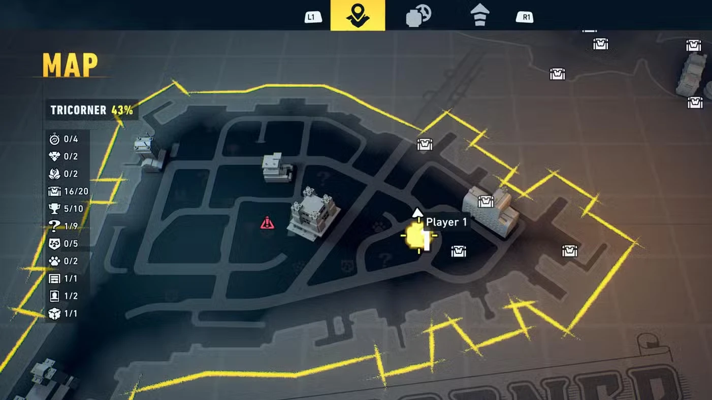 All Tricorner WayneTech Caches in LEGO Batman: Legacy of the Dark Knight