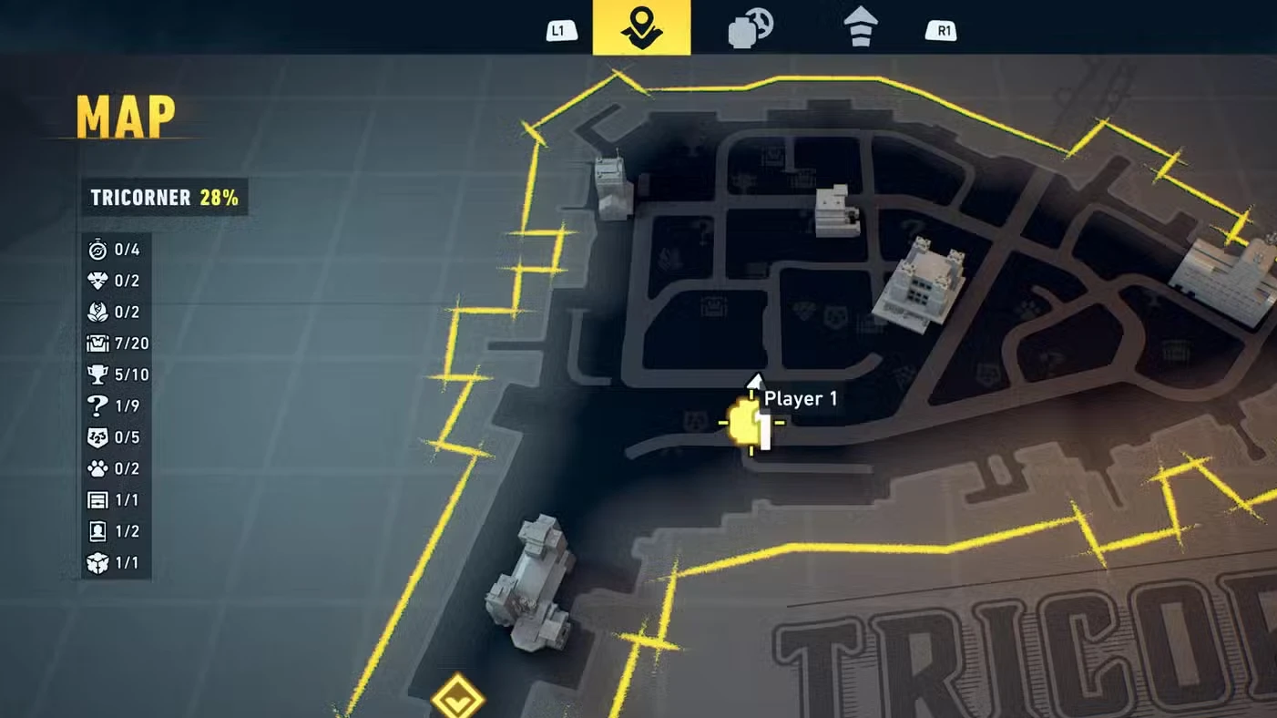 All Tricorner WayneTech Caches in LEGO Batman: Legacy of the Dark Knight