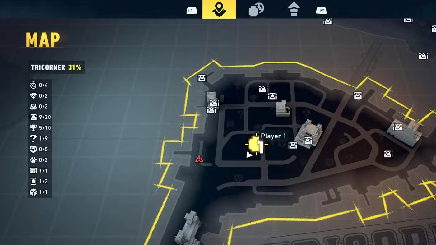 All Tricorner WayneTech Caches in LEGO Batman: Legacy of the Dark Knight